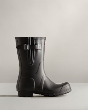 Botas De Lluvia Ajustables Hunter Short Side Adjustable Rain Hombre Negras Uruguay | H5G-4017