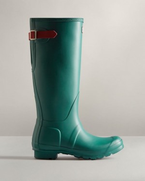 Botas De Lluvia Ajustables Hunter Tall Back Adjustable Rain Mujer Azules Rosas Uruguay | M9P-8414