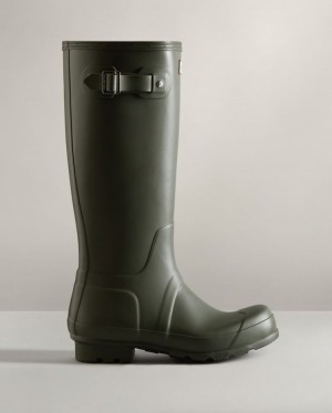 Botas de Agua Altas Hunter Original Tall Rain Hombre Verde Oliva Oscuro Uruguay | N3G-6079