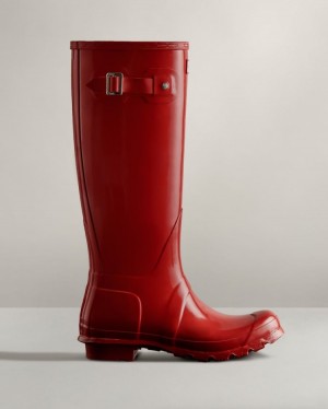 Botas de Agua Altas Hunter Original Tall Gloss Rain Mujer Rojas Uruguay | C9O-6130