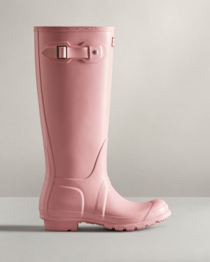 Botas de Agua Altas Hunter Original Tall Rain Mujer Rosas Uruguay | F8S-8617