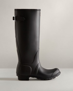 Botas de Agua Altas Hunter Tall Back Adjustable Rain Mujer Negras Uruguay | U9B-2787