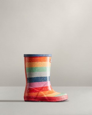 Botas de Agua Bajas Hunter First Classic Glitter Rainbow Rain Niños Multicolor Uruguay | D8G-4088