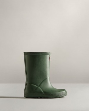 Botas de Agua Bajas Hunter Original First Classic Rain Niños Verde Uruguay | C0H-2468