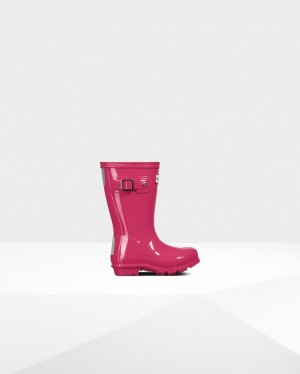 Botas de Agua Bajas Hunter Original Gloss Rain Niños Rosas Uruguay | A7E-8169