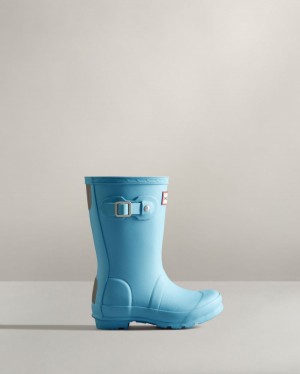 Botas de Agua Bajas Hunter Original Rain Niños Azules Uruguay | L9D-4161