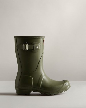 Botas de Agua Bajas Hunter Original Short Rain Mujer Verde Oliva Uruguay | O9Z-8717