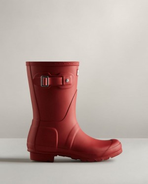 Botas de Agua Bajas Hunter Original Short Rain Mujer Rojas Uruguay | H9E-2510