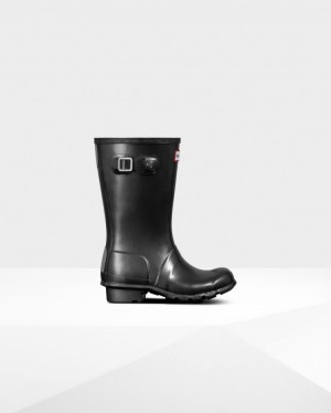 Botas de Agua Bajas Hunter Pearlized Rain Niños Negras Uruguay | Q3F-3268