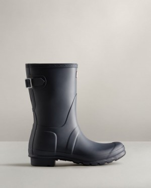 Botas de Agua Bajas Hunter Short Back Adjustable Rain Mujer Azul Marino Uruguay | B4N-8746