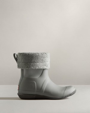 Botas de Invierno Hunter Insulated Roll Top Sherpa Mujer Gris Gris Uruguay | H4X-7285