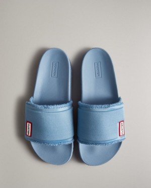 Chanclas Hunter Adjustable Slides Mujer Azules Uruguay | G7P-2596