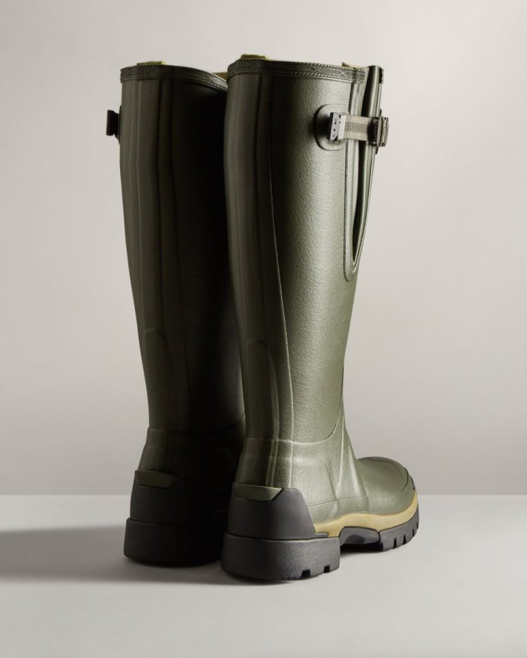 Botas De Lluvia Ajustables Hunter Balmoral Adjustable 3mm Neoprene Rain Mujer Verde Oliva Oscuro Uruguay | X3L-2770