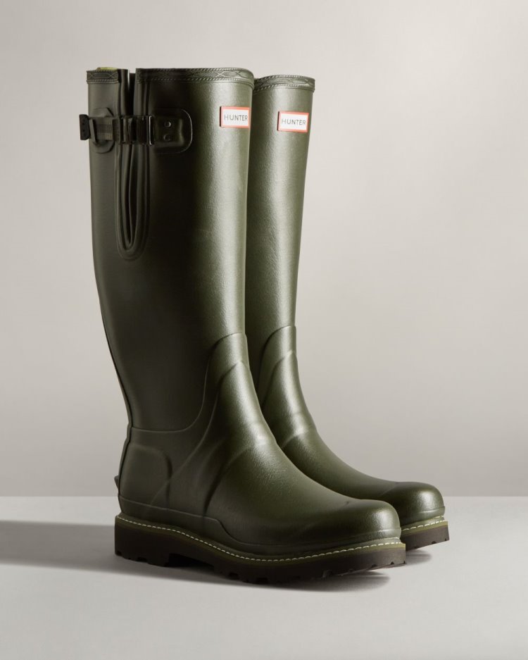 Botas De Lluvia Ajustables Hunter Balmoral Side Adjustable Rain Hombre Verde Oliva Oscuro Uruguay | F2A-5342