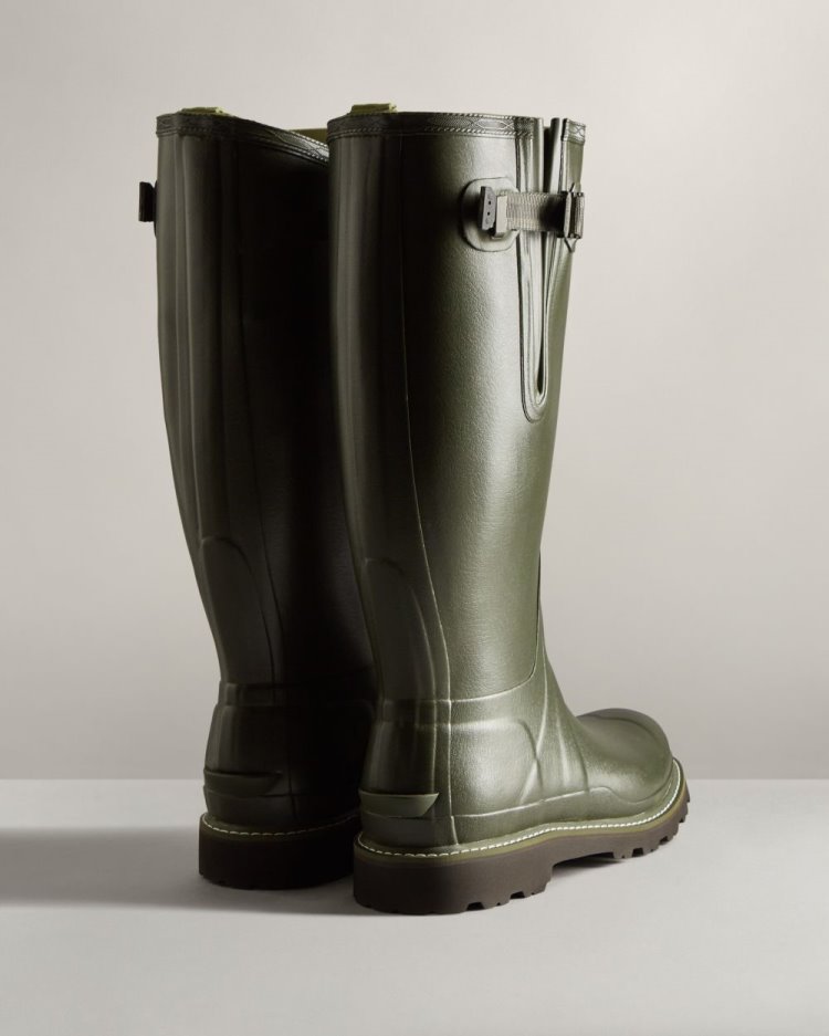 Botas De Lluvia Ajustables Hunter Balmoral Side Adjustable Rain Hombre Verde Oliva Oscuro Uruguay | F2A-5342