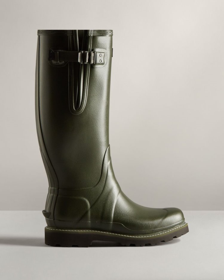 Botas De Lluvia Ajustables Hunter Balmoral Side Adjustable Rain Hombre Verde Oliva Oscuro Uruguay | F2A-5342