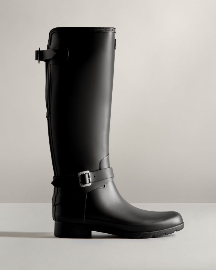 Botas De Lluvia Ajustables Hunter Refined Slim Fit Adjustable Tall Rain Mujer Negras Uruguay | Q5V-2965