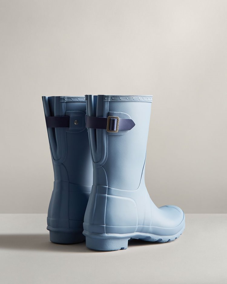 Botas De Lluvia Ajustables Hunter Short Back Adjustable Rain Mujer Azules Azules Uruguay | S4L-6416