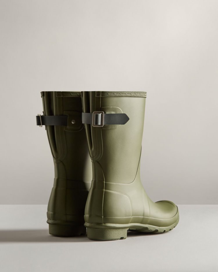 Botas De Lluvia Ajustables Hunter Short Back Adjustable Rain Mujer Verde Oliva Verde Uruguay | J1Z-9963