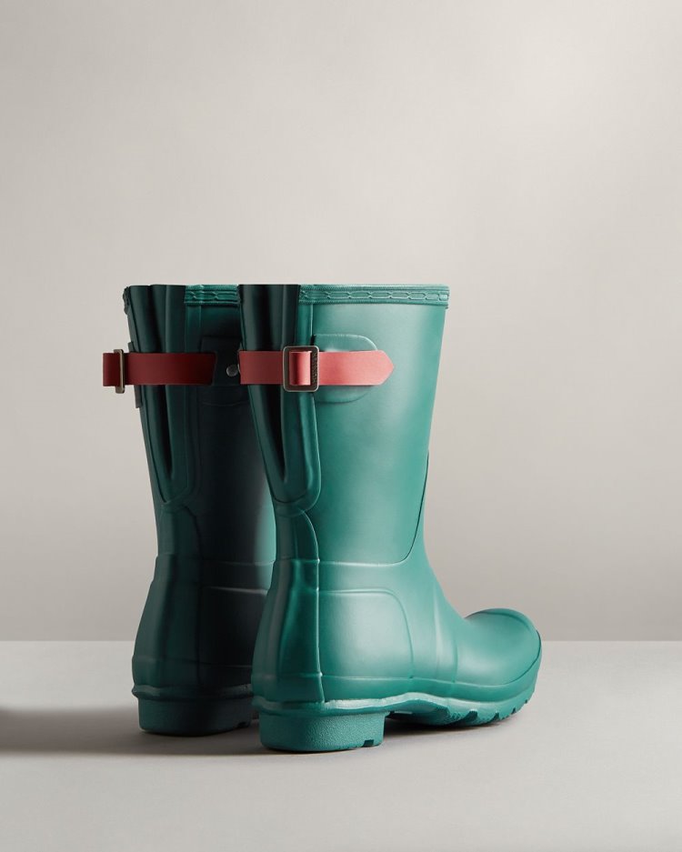 Botas De Lluvia Ajustables Hunter Short Back Adjustable Rain Mujer Azules Rosas Uruguay | G3S-7048