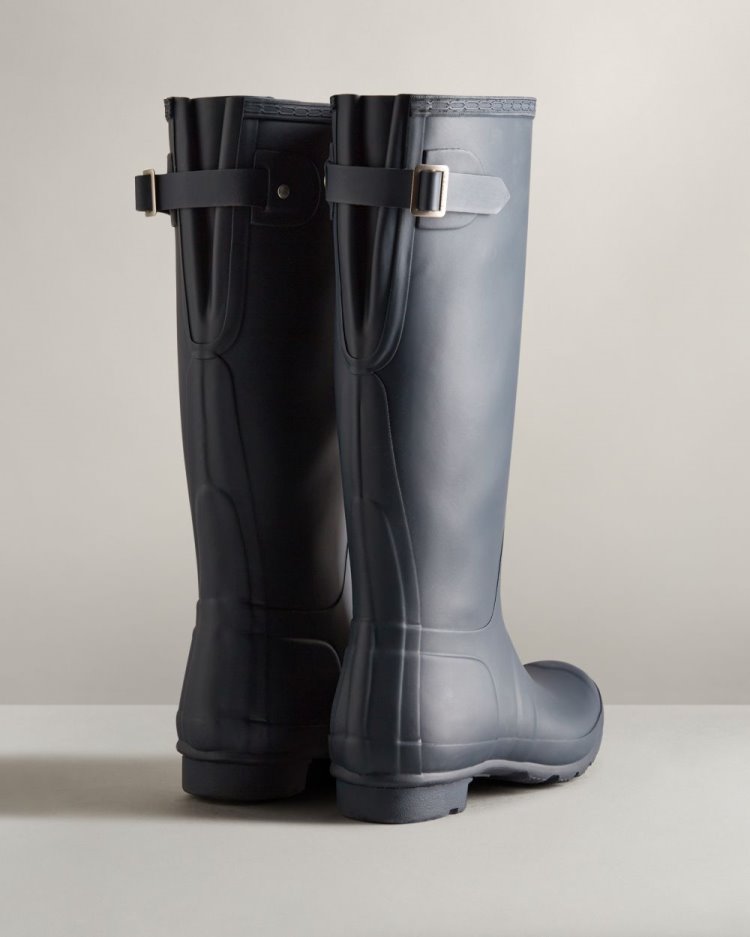 Botas De Lluvia Ajustables Hunter Tall Back Adjustable Rain Mujer Azul Marino Uruguay | C5R-7889