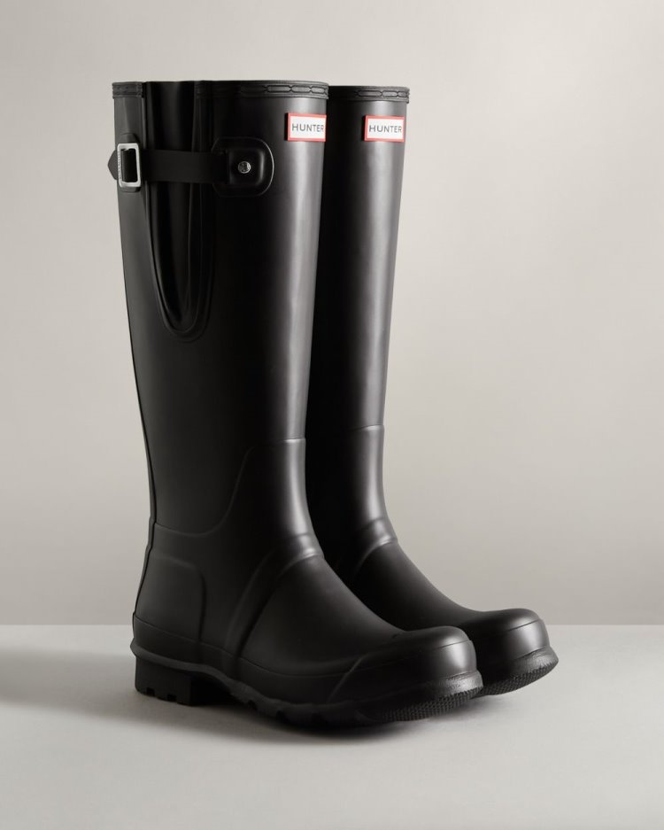 Botas De Lluvia Ajustables Hunter Tall Side Adjustable Rain Hombre Negras Uruguay | S2A-2506