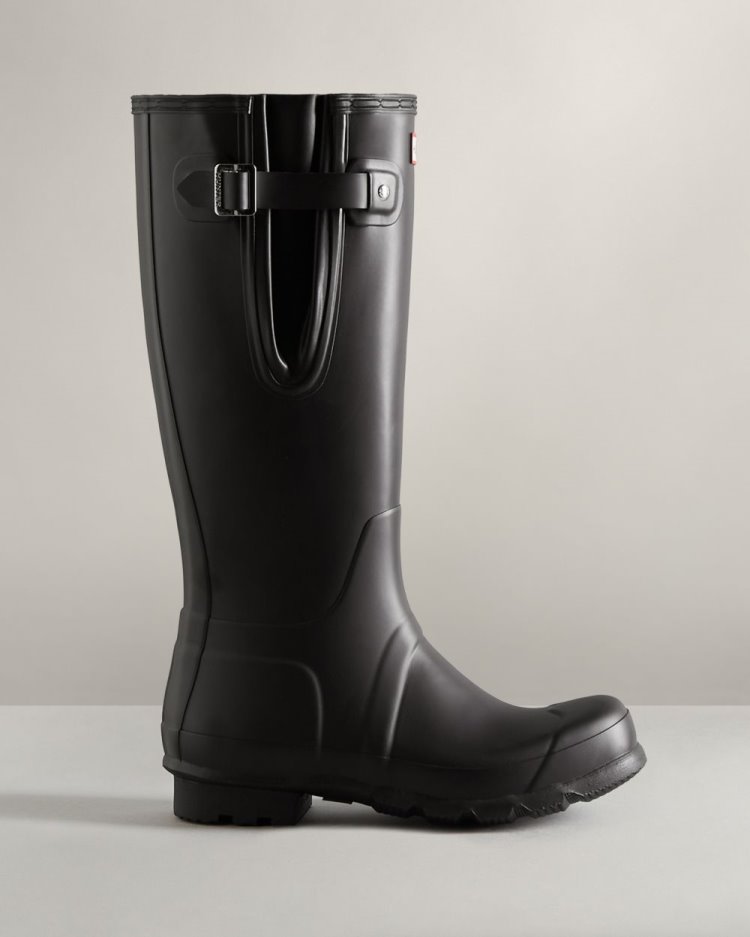 Botas De Lluvia Ajustables Hunter Tall Side Adjustable Rain Hombre Negras Uruguay | S2A-2506