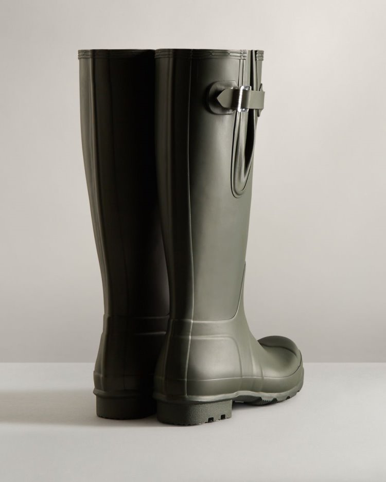 Botas De Lluvia Ajustables Hunter Tall Side Adjustable Rain Hombre Verde Oliva Oscuro Uruguay | A1U-8126