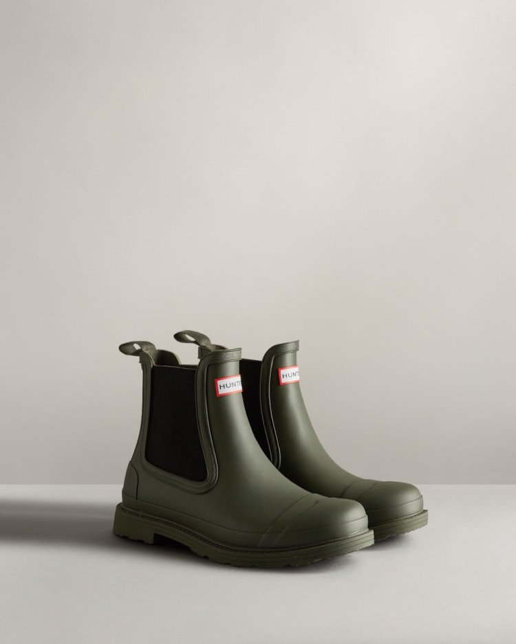 Botas Chelsea Hunter Commando Chelsea Hombre Verde Oliva Oscuro Uruguay | O0N-7479