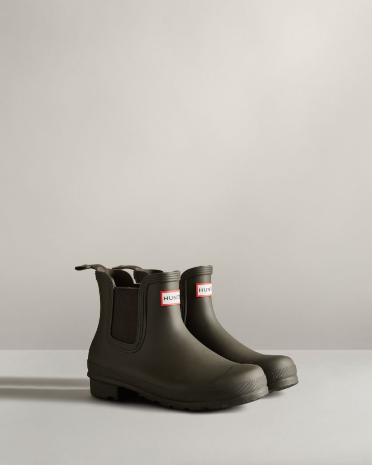 Botas Chelsea Hunter Original Chelsea Mujer Verde Oliva Uruguay | U5U-3190