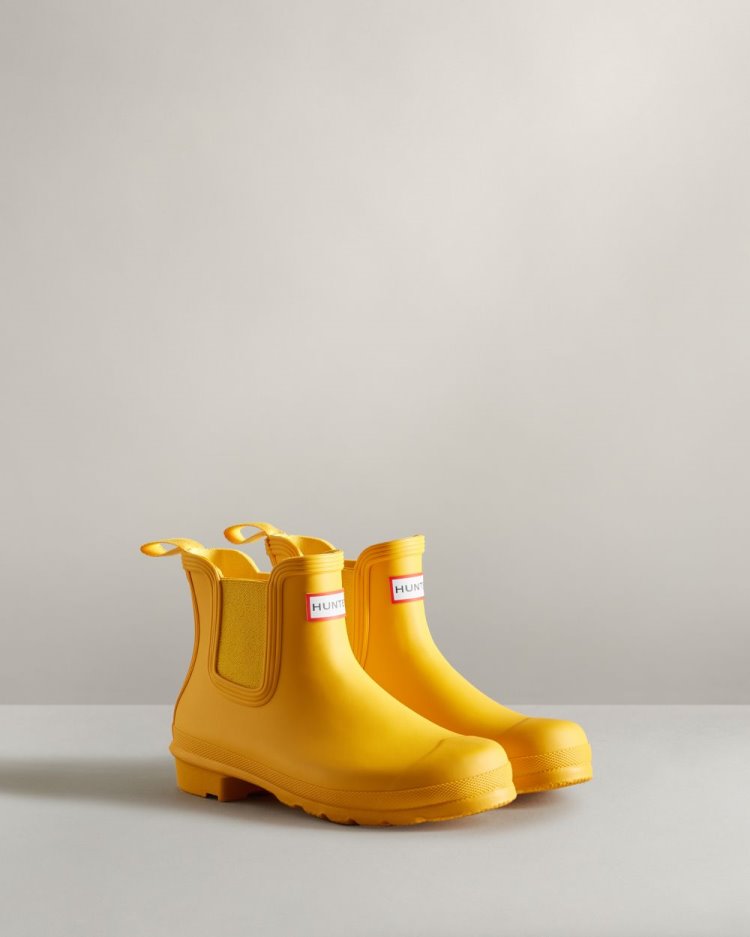 Botas Chelsea Hunter Original Chelsea Mujer Amarillo Uruguay | R8M-8208