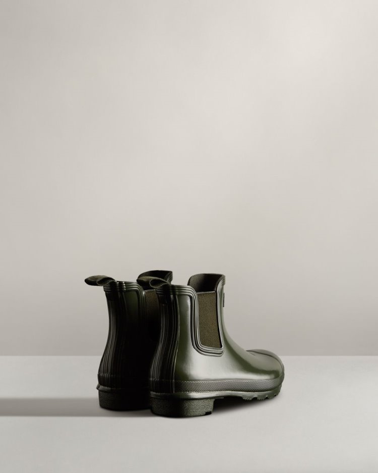 Botas Chelsea Hunter Original Gloss Chelsea Mujer Verde Oliva Oscuro Uruguay | M9Y-8717