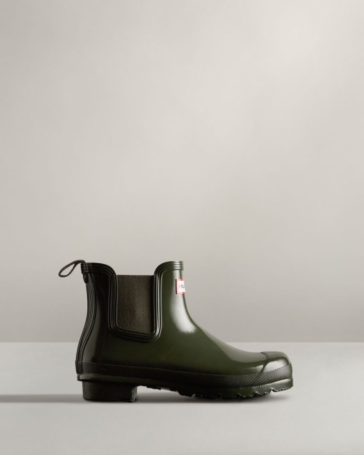 Botas Chelsea Hunter Original Gloss Chelsea Mujer Verde Oliva Oscuro Uruguay | M9Y-8717