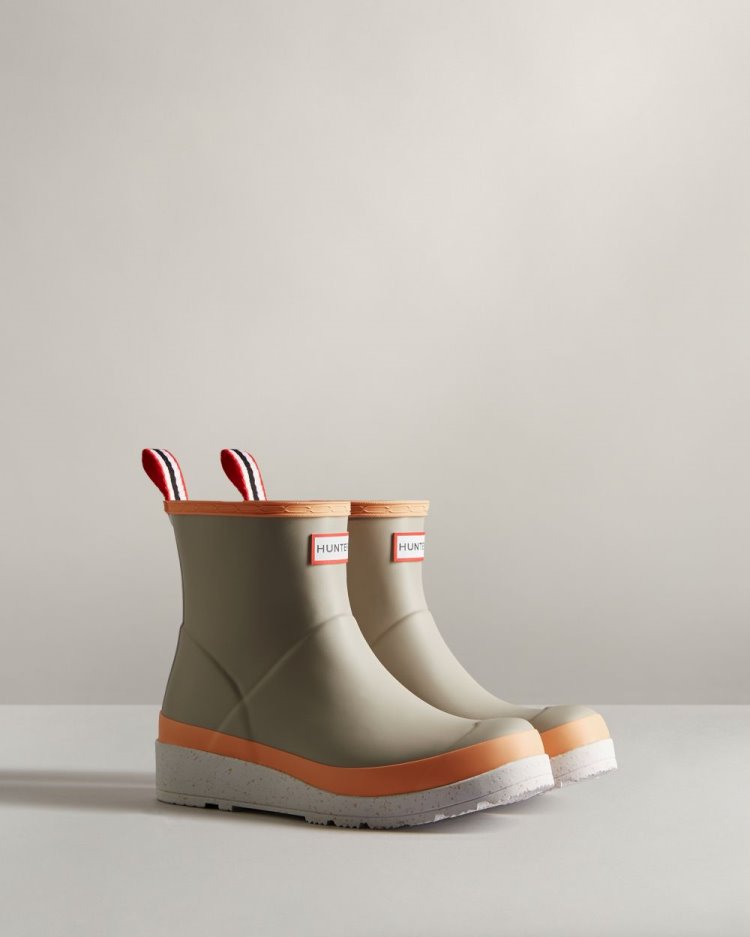 Botas Play Hunter Play Short Speckle Rain Mujer Gris Coral Blancas Uruguay | W3Y-5351