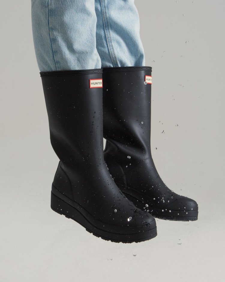 Botas Play Hunter Play Tall Rain Mujer Negras Uruguay | K0B-0856