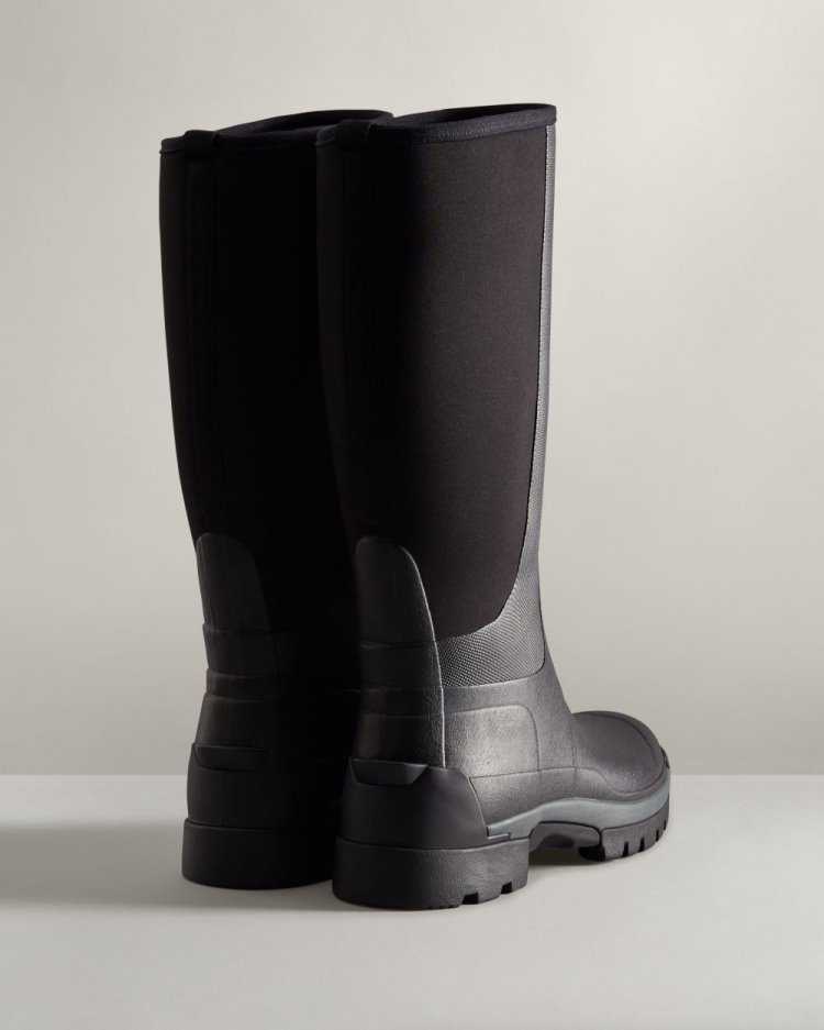 Botas de Agua Altas Hunter Balmoral Field Hybrid Tall Rain Hombre Negras Uruguay | W2Z-3420