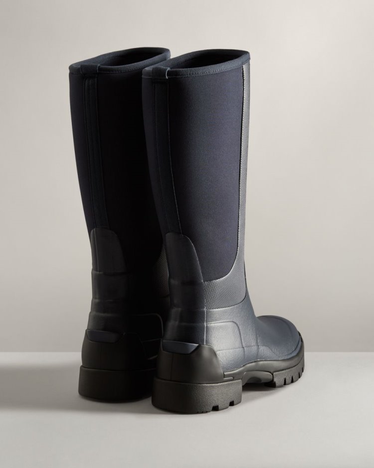 Botas de Agua Altas Hunter Balmoral Field Hybrid Tall Rain Mujer Azul Marino Uruguay | Z0Z-5594