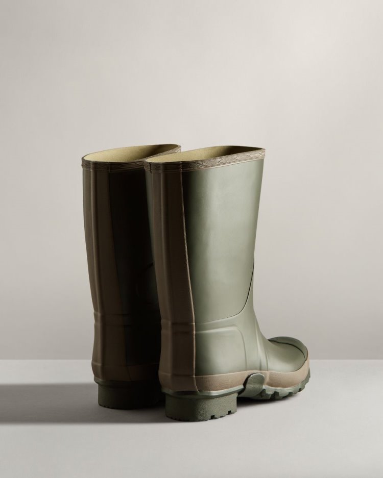 Botas de Agua Altas Hunter Gardener Rain Hombre Verde Oliva Oscuro Marrones Uruguay | G5M-3926