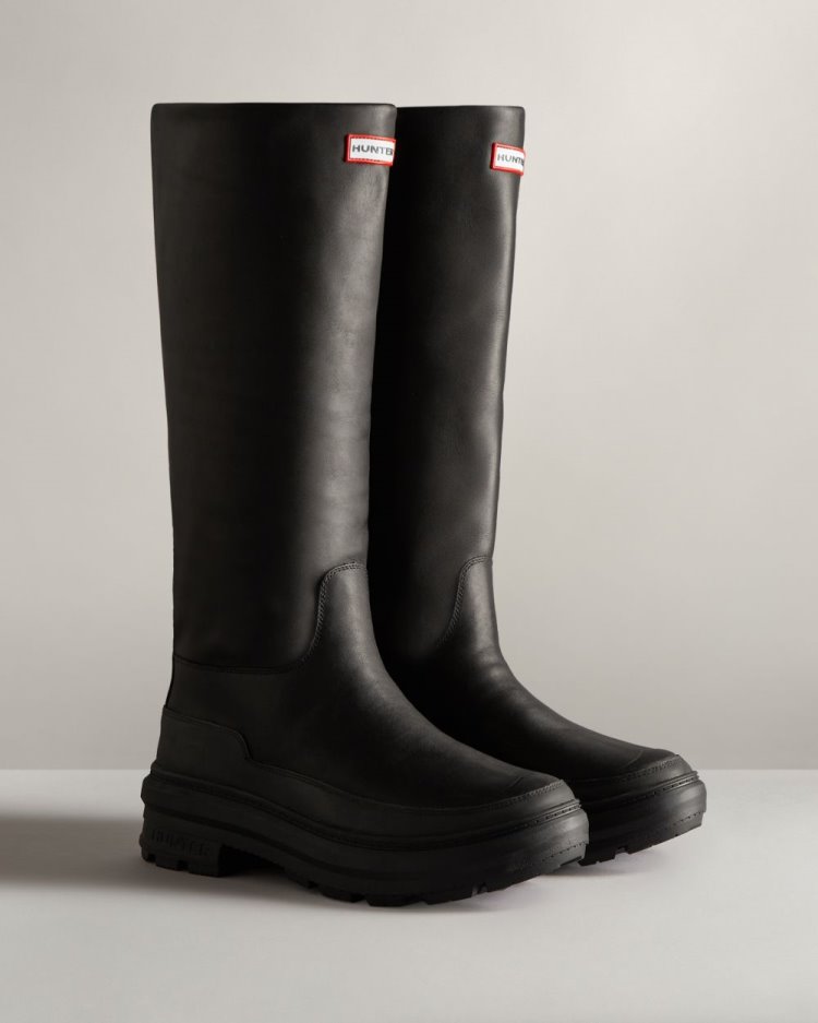 Botas de Agua Altas Hunter Killing Eve Tall Chasing Mujer Negras Uruguay | I3V-0812