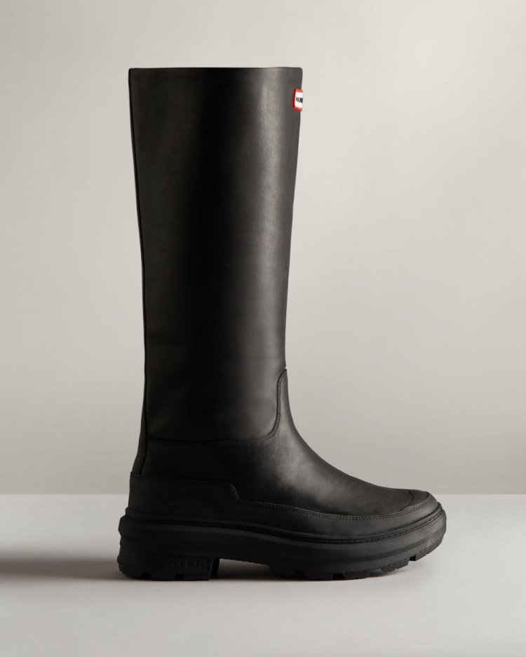 Botas de Agua Altas Hunter Killing Eve Tall Chasing Mujer Negras Uruguay | I3V-0812