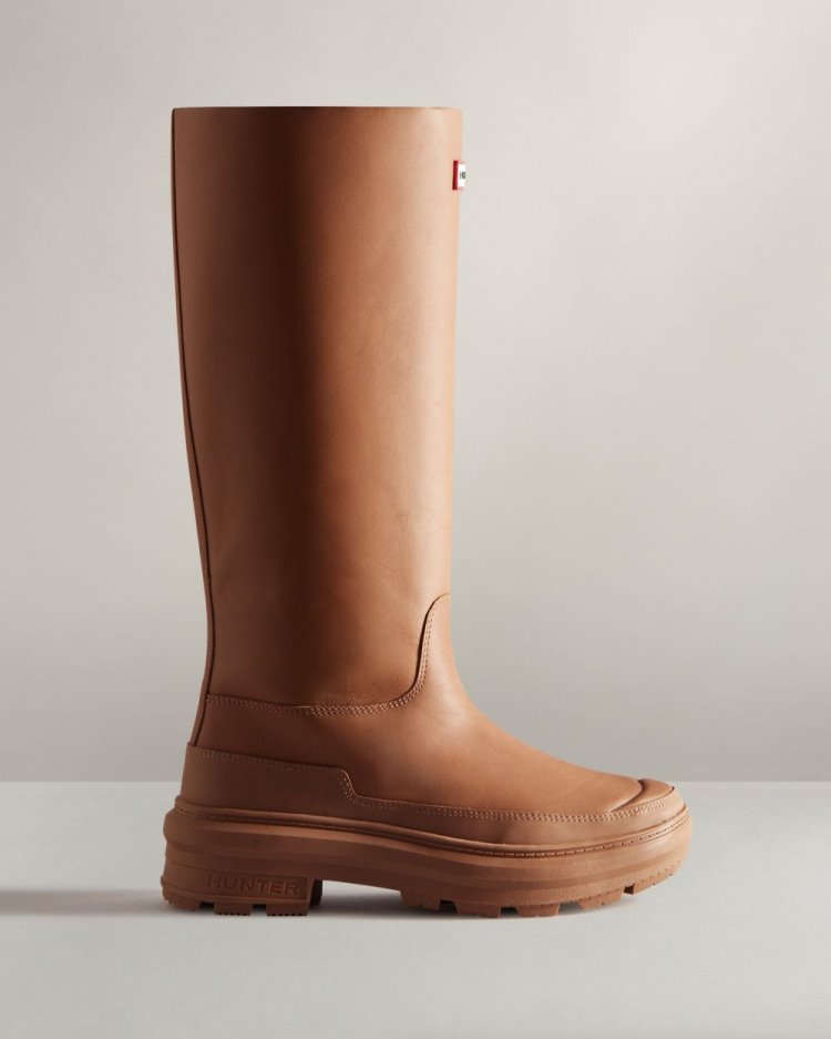 Botas de Agua Altas Hunter Killing Eve Tall Chasing Mujer Marrones Uruguay | U4V-9063