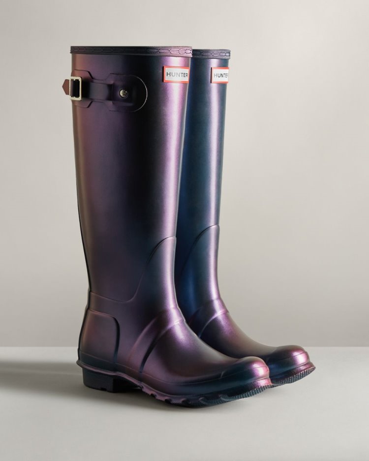 Botas de Agua Altas Hunter Nebula Tall Rain Mujer Azules Uruguay | Y6F-3167