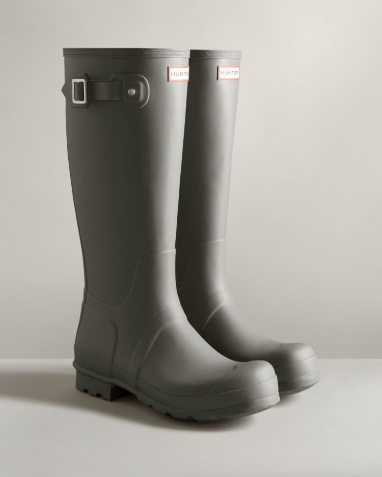 Botas de Agua Altas Hunter Original Tall Rain Hombre Gris Uruguay | R3C-3945