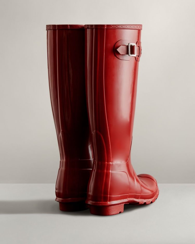 Botas de Agua Altas Hunter Original Tall Gloss Rain Mujer Rojas Uruguay | C9O-6130