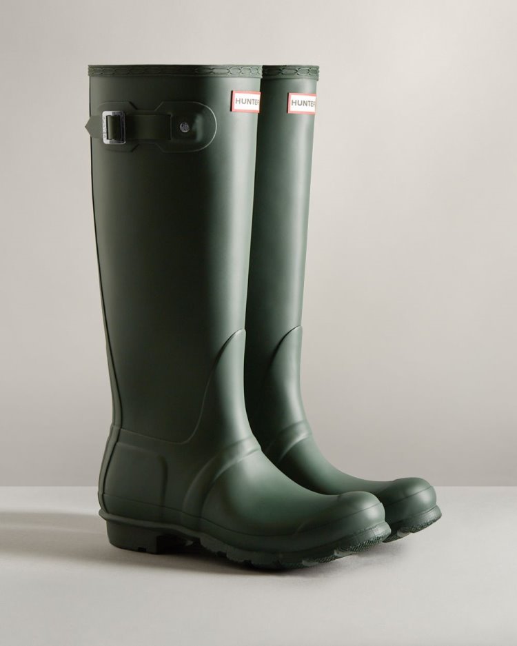 Botas de Agua Altas Hunter Original Tall Rain Mujer Verde Uruguay | J9T-7265