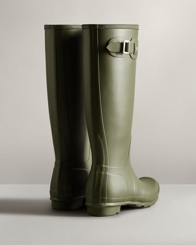 Botas de Agua Altas Hunter Original Tall Rain Mujer Verde Oliva Uruguay | F1M-4684