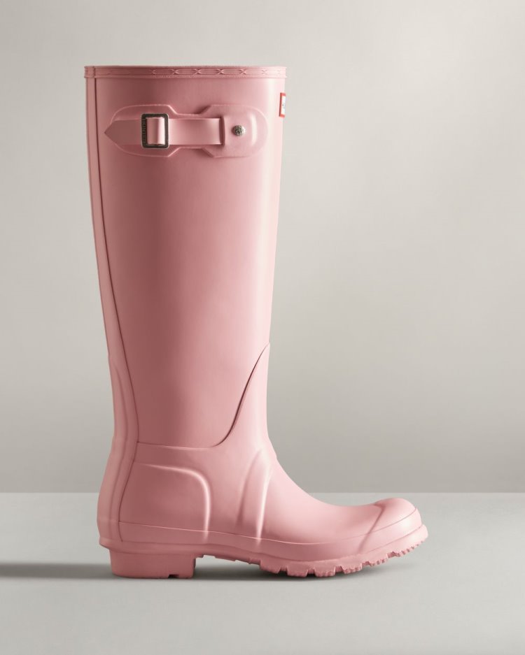 Botas de Agua Altas Hunter Original Tall Rain Mujer Rosas Uruguay | F8S-8617