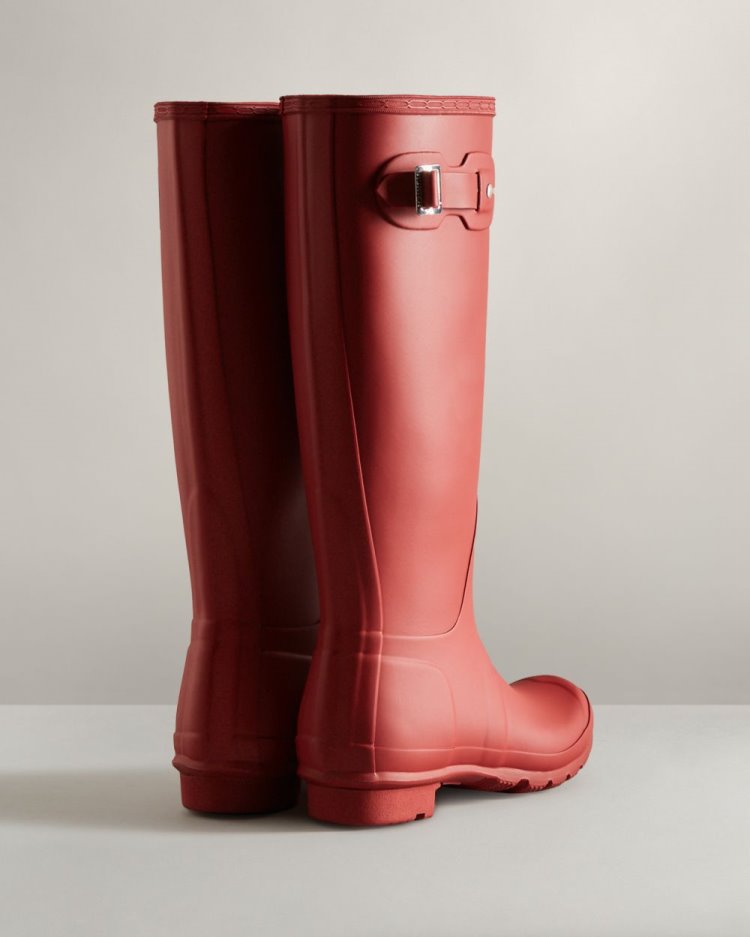 Botas de Agua Altas Hunter Original Tall Rain Mujer Rojas Uruguay | U8K-6689