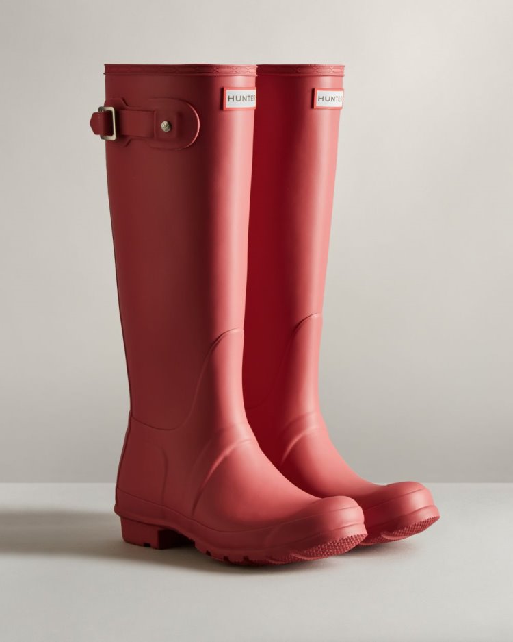 Botas de Agua Altas Hunter Original Tall Rain Mujer Rosas Uruguay | W5D-0757