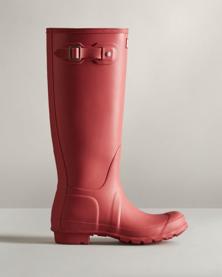 Botas de Agua Altas Hunter Original Tall Rain Mujer Rosas Uruguay | W5D-0757